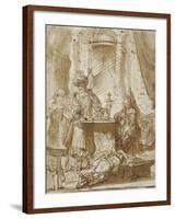 The Degradation of Haman before Ahasuerus and Esther-Rembrandt van Rijn-Framed Giclee Print