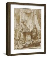 The Degradation of Haman before Ahasuerus and Esther-Rembrandt van Rijn-Framed Giclee Print