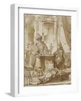 The Degradation of Haman before Ahasuerus and Esther-Rembrandt van Rijn-Framed Giclee Print