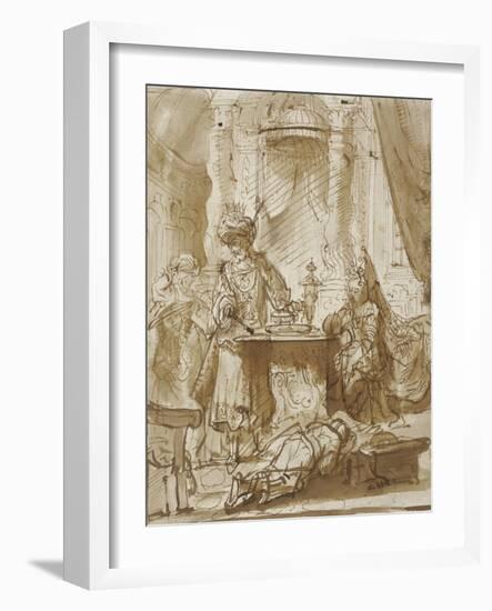 The Degradation of Haman before Ahasuerus and Esther-Rembrandt van Rijn-Framed Giclee Print