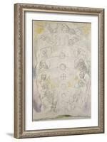 The Deity, from Whom Proceed the Nine Spheres, Illustration to the 'Divine Comedy', Paradiso-William Blake-Framed Giclee Print