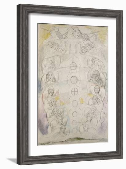 The Deity, from Whom Proceed the Nine Spheres, Illustration to the 'Divine Comedy', Paradiso-William Blake-Framed Giclee Print