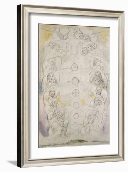 The Deity, from Whom Proceed the Nine Spheres, Illustration to the 'Divine Comedy', Paradiso-William Blake-Framed Giclee Print