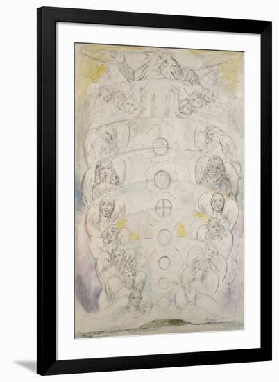 The Deity, from Whom Proceed the Nine Spheres, Illustration to the 'Divine Comedy', Paradiso-William Blake-Framed Giclee Print