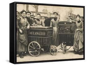 The Delivery Girls of Two Boulangeries in the 17th Arrondissement Paris-null-Framed Stretched Canvas