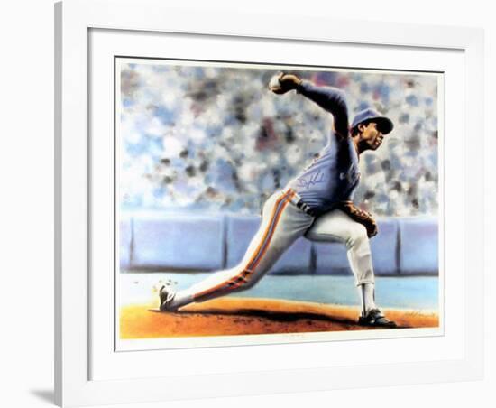 The Delivery (New York Mets Dwight Gooden)-Jack Lane-Framed Art Print