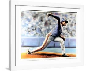 The Delivery (New York Mets Dwight Gooden)-Jack Lane-Framed Art Print