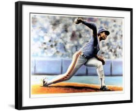 The Delivery (New York Mets Dwight Gooden)-Jack Lane-Framed Art Print