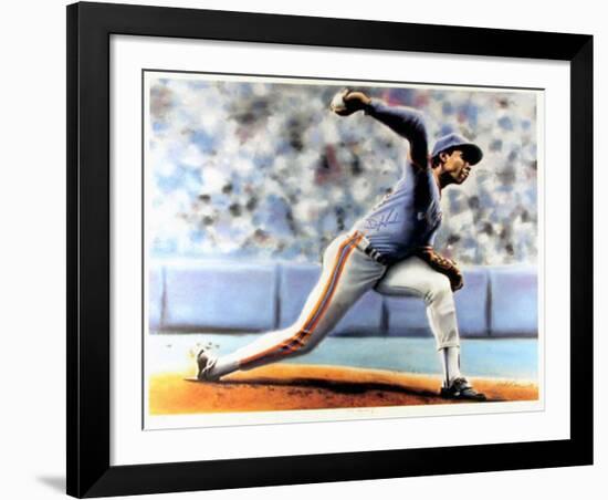 The Delivery (New York Mets Dwight Gooden)-Jack Lane-Framed Art Print