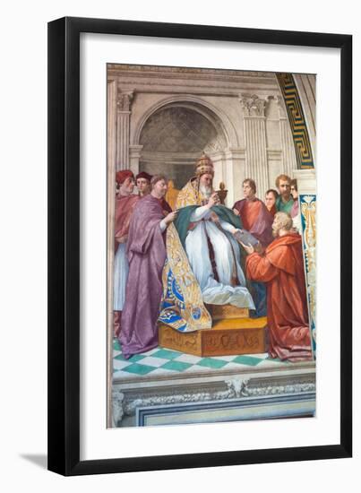 The Delivery of the Decretals to Pope Gregory Ix, C.1501-1520 (Fresco)-Raphael (1483-1520)-Framed Giclee Print