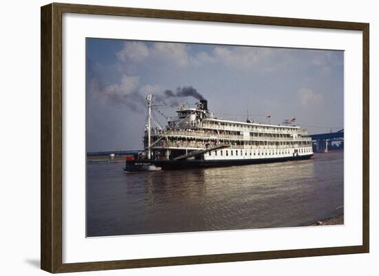 The Delta Queen Churning towards St. Louis-Bruno Torres-Framed Photographic Print