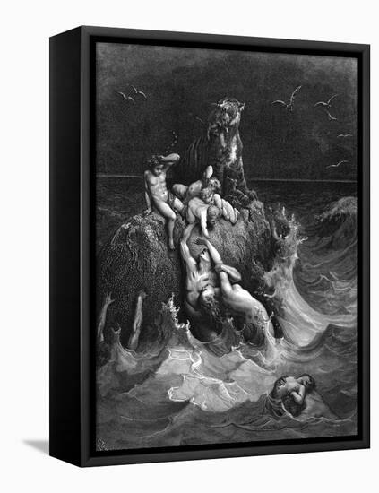 The Deluge, 1866-Gustave Doré-Framed Stretched Canvas