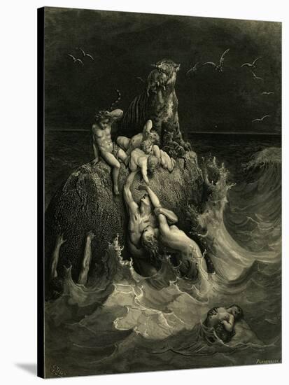 The Deluge (Frontispiece to the Illustrated Edition of the Bibl), 1866-Gustave Doré-Stretched Canvas