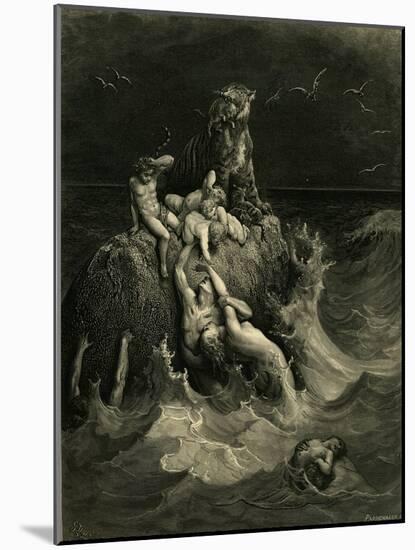The Deluge (Frontispiece to the Illustrated Edition of the Bibl), 1866-Gustave Doré-Mounted Giclee Print