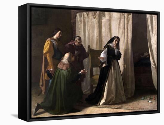 The Dementia of Juana of Castile, 1866-Lorenzo Valles-Framed Stretched Canvas