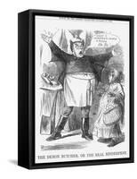 The Demon Butcher, or the Real Rinderpest, 1865-John Tenniel-Framed Stretched Canvas