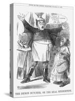 The Demon Butcher, or the Real Rinderpest, 1865-John Tenniel-Stretched Canvas