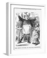 The Demon Butcher, or the Real Rinderpest, 1865-John Tenniel-Framed Giclee Print