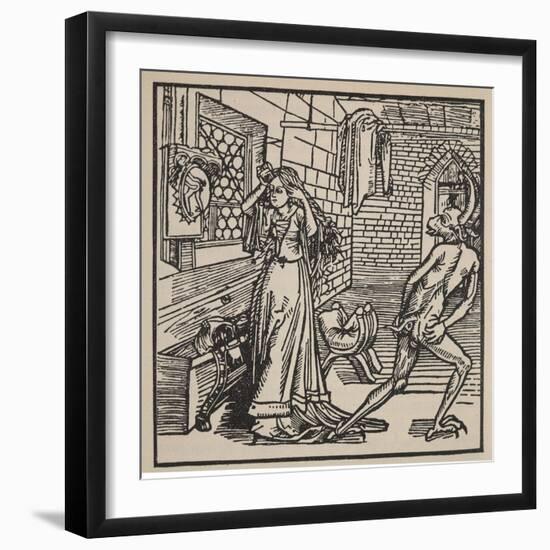 The Demon of Vanity and the Coquette, Illustration from 'Der Ritter Vom Turm', 1498-Albrecht Dürer-Framed Giclee Print