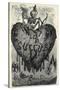 The Demonic Entity of the Succubus Portrayed as a Skeleton on a Bleeding Heart-Gustave Dor?-Stretched Canvas