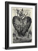 The Demonic Entity of the Succubus Portrayed as a Skeleton on a Bleeding Heart-Gustave Dor?-Framed Art Print