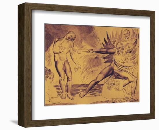 The Demons Tormenting Ceampolo by William Blake-William Blake-Framed Giclee Print