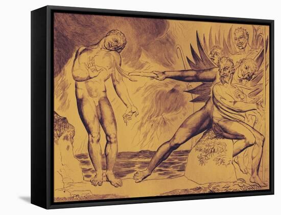 The Demons Tormenting Ceampolo by William Blake-William Blake-Framed Stretched Canvas