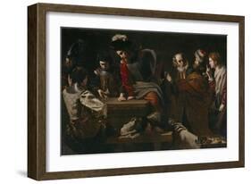 The Denial of Saint Peter, Ca 1625-Nicolas Tournier-Framed Giclee Print