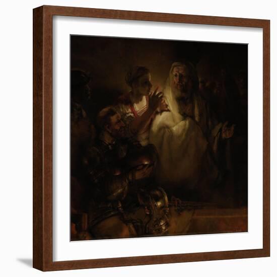 The Denial of St. Peter, 1660-Rembrandt van Rijn-Framed Giclee Print