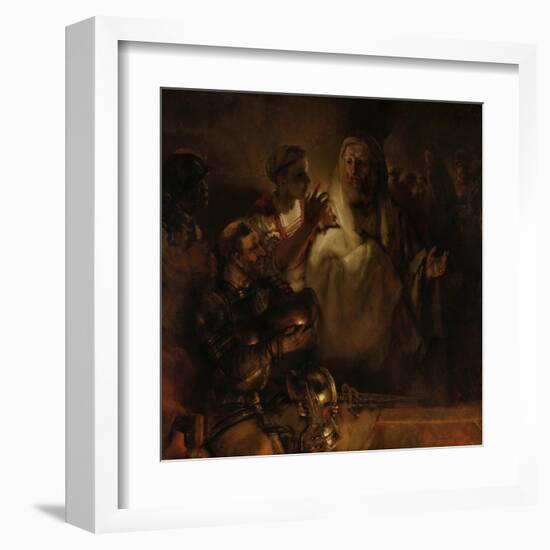 The Denial of St. Peter, 1660-Rembrandt van Rijn-Framed Art Print