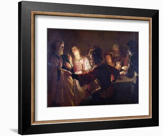 The Denial of St. Peter, C.1620-Gerrit van Honthorst-Framed Giclee Print