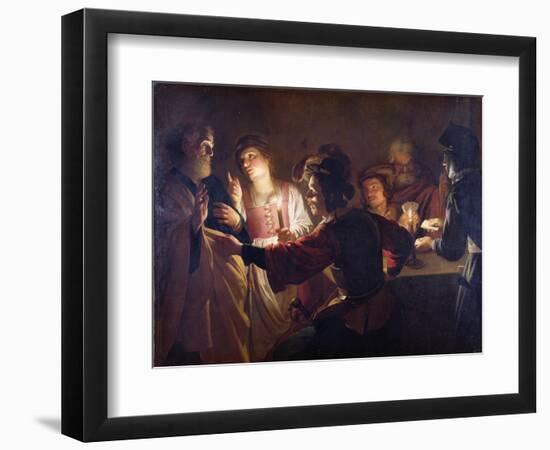 The Denial of St. Peter, C.1620-Gerrit van Honthorst-Framed Giclee Print