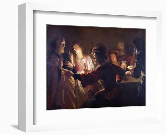 The Denial of St. Peter, C.1620-Gerrit van Honthorst-Framed Giclee Print