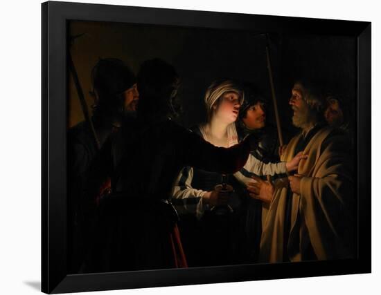 The Denial of St. Peter, C.1623-Gerrit van Honthorst-Framed Giclee Print