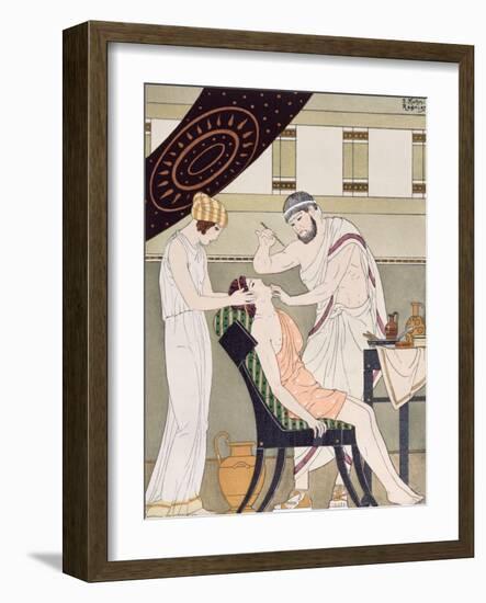 The Dentist, Illustration from 'The Complete Works of Hippocrates', 1932 (Colour Litho)-Joseph Kuhn-Regnier-Framed Giclee Print