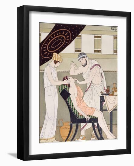 The Dentist, Illustration from 'The Complete Works of Hippocrates', 1932 (Colour Litho)-Joseph Kuhn-Regnier-Framed Giclee Print