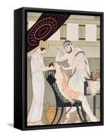 The Dentist, Illustration from 'The Complete Works of Hippocrates', 1932 (Colour Litho)-Joseph Kuhn-Regnier-Framed Stretched Canvas