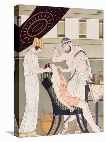 The Dentist, Illustration from 'The Complete Works of Hippocrates', 1932 (Colour Litho)-Joseph Kuhn-Regnier-Stretched Canvas