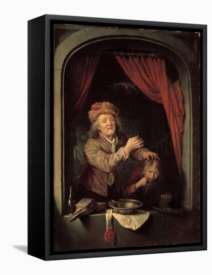 The Dentist-Gerard Dou-Framed Stretched Canvas