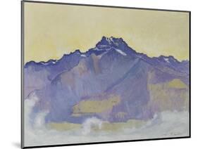 The Dents Du Midi, Viewed from Chesieres, 1912-Ferdinand Hodler-Mounted Giclee Print