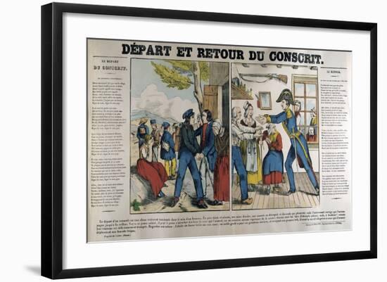 The Departure and Return of the Conscript, 19th Century-null-Framed Giclee Print