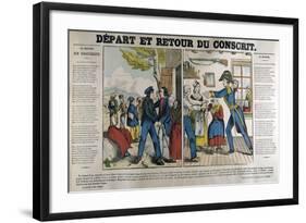 The Departure and Return of the Conscript, 19th Century-null-Framed Giclee Print