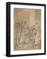 The Departure by Coach, C.1780-89-Jean-Honore Fragonard-Framed Giclee Print