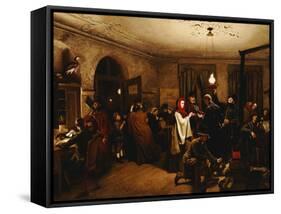 The Departure for America, 1859-Felix Schlesinger-Framed Stretched Canvas