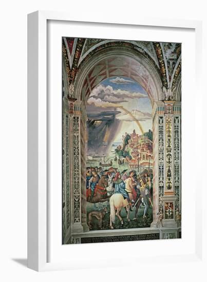 The Departure of Aeneas Silvius Piccolomini for Basel, C.1503-8-Bernardino di Betto Pinturicchio-Framed Giclee Print