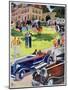 The Departure of an Automobile Rally, 1931-Guy Sabran-Mounted Giclee Print