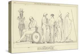 The Departure of Briseis from the Tent of Achilles-John Flaxman-Stretched Canvas