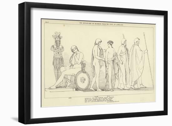 The Departure of Briseis from the Tent of Achilles-John Flaxman-Framed Giclee Print