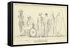 The Departure of Briseis from the Tent of Achilles-John Flaxman-Framed Stretched Canvas