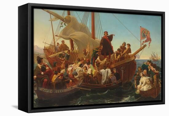 The Departure of Columbus from Palos in 1492, 1855-Emanuel Gottlieb Leutze-Framed Stretched Canvas